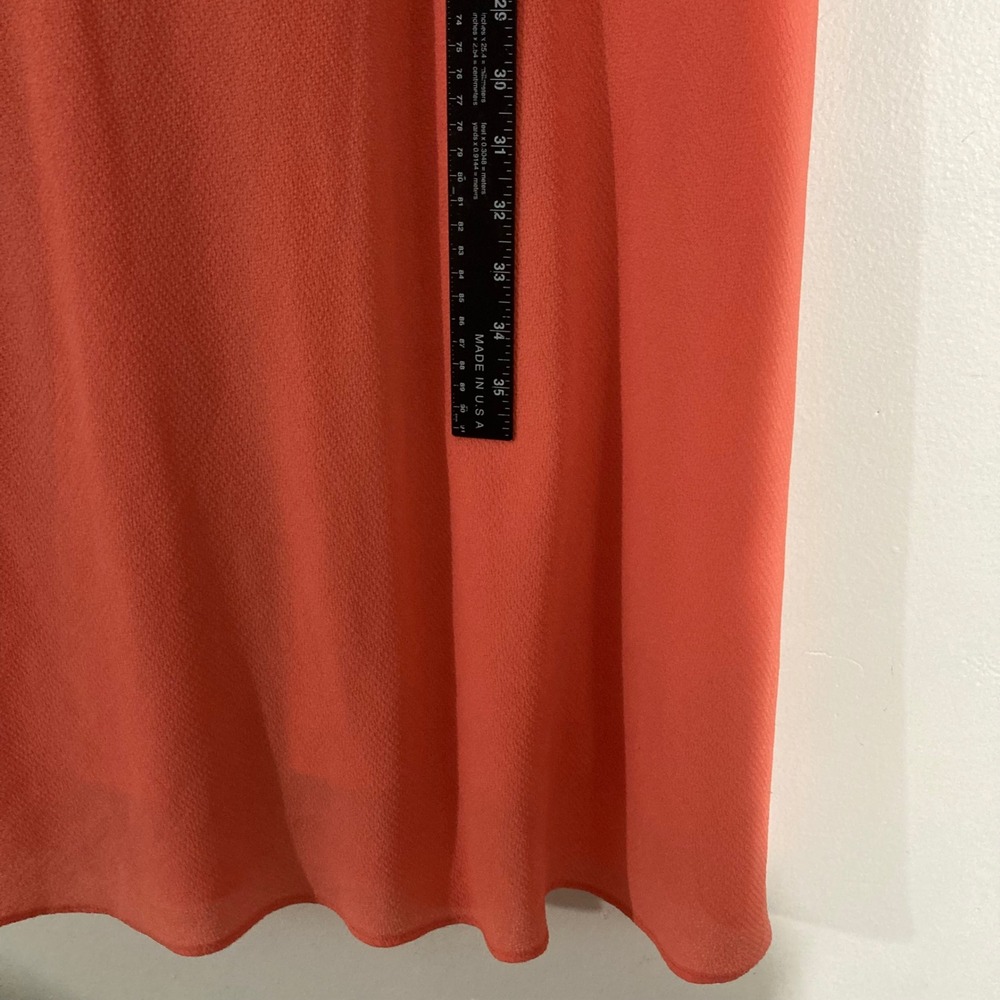 BCBG Paris Tie Front Midi Dress Womens Medium Coral Pink Short Sleeve - Picture 6 of 12
